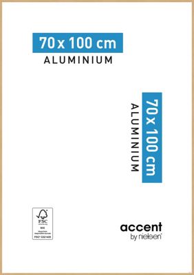 Cadre photo aluminium chêne Accent l.70 x H.100 cm
