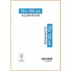 Cadre photo aluminium chêne Accent l.70 x H.100 cm