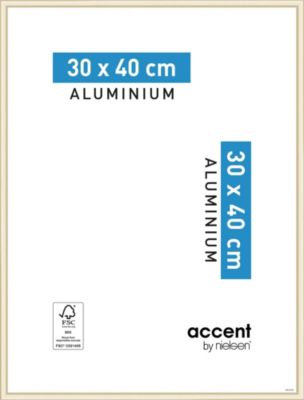 Cadre photo aluminium Nielsen Accent or mat l.30 x H.40 cm