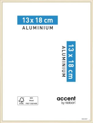 Cadre photo aluminium Nielsen gamme Accent l.14 x H.19 cm couleur or mat
