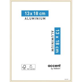 Cadre photo aluminium Nielsen gamme Accent l.14 x H.19 cm couleur or mat