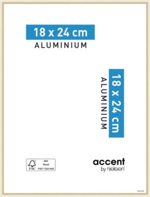Cadre photo aluminium Nielsen gamme Accent l.19 x H.25 cm couleur or mat