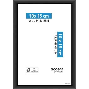 Cadre photo aluminium noir Accent 10 x 15 cm