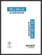Cadre photo aluminium noir Accent 30 x 40 cm