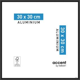 Cadre photo aluminium noir Accent l.30 x H.30 cm