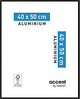 Cadre photo aluminium noir Accent l.40 x H.50 cm