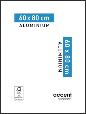 Cadre photo aluminium noir Accent l.60 x H.80 cm