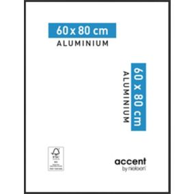 Cadre photo aluminium noir Accent l.60 x H.80 cm
