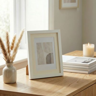 Cadre photo blanc Colours Erina l.18 x H.24 cm + passe partout