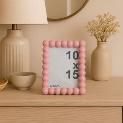 Cadre photo boule rose 10 x 15 cm Ornami