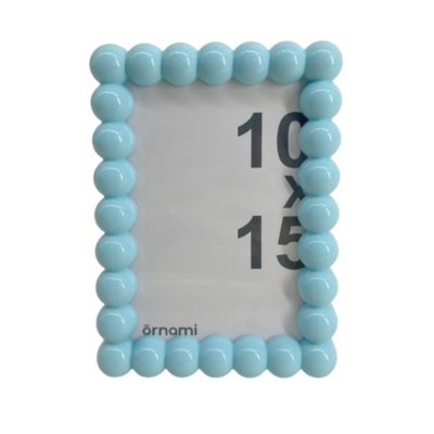 Cadre photo boules 10 x 15 bleu Ornami