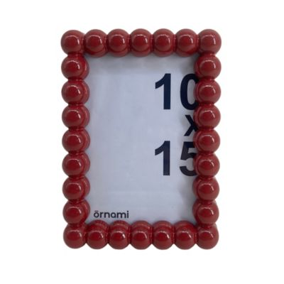 Cadre photo boules 10 x 15 rouge Ornami