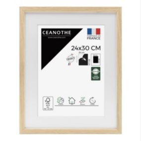 Cadre photo chêne alba 24x30 cm avec passe-partout - Fabriqué en France