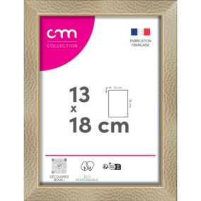 Cadre photo Croisette CM Creation doré martelée l.21 x H.16 cm