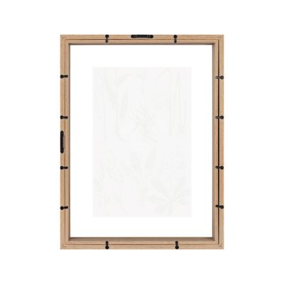 Cadre photo double verre effet chêne l.30 x H.40 cm