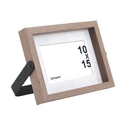 Cadre photo effet bois sur pied en métal 10 x 15 Ornami