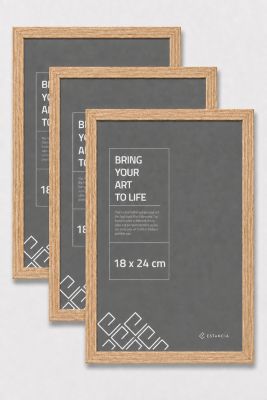 Cadre photo JCNORD Chêne 180 x 240 mm verre polystyrène MDF - lot de 3