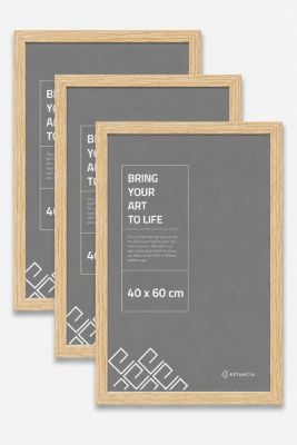 Cadre photo JCNORD Chêne 400 x 600 mm verre polystyrène MDF - lot de 3