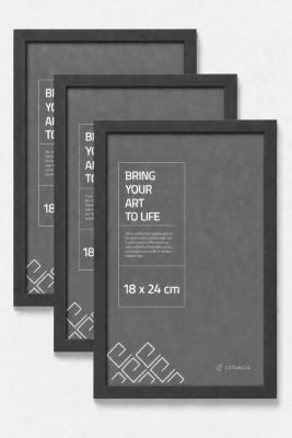 Cadre photo JCNORD Noir 180 x 240 mm verre polystyrène MDF - lot de 3