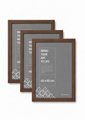 Cadre photo JCNORD Noyer 400 x 600 mm verre polystyrène MDF - lot de 3