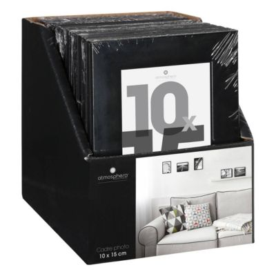 Cadre photo "Lise" - bois et verre - noir - 10x15 cm - Atmosphera
