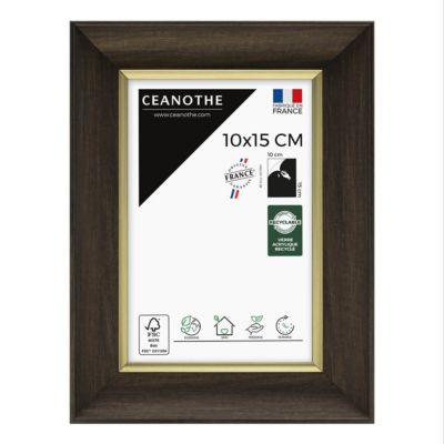 Cadre photo luna ébène doré 10x15 cm Fabriqué en France