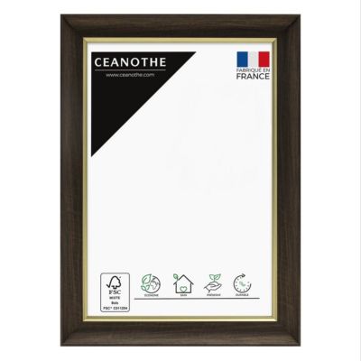 Cadre photo luna ébène doré 10x15 cm Fabriqué en France