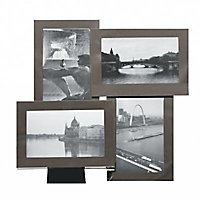 Cadre photo multivues métal noir fumé 30,7 x 30,7 cm