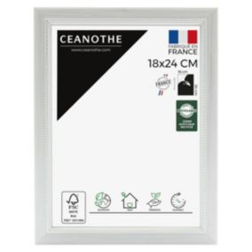 Cadre photo perle gris clair 18x24 cm Fabriqué en France