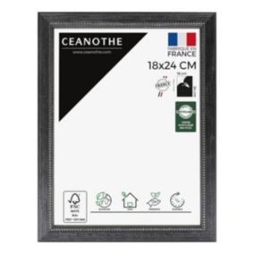 Cadre photo perle noir 18x24 cm Fabriqué en France