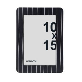 Cadre photo résine rayé noir et blanc l.10 x H.15 Ornami
