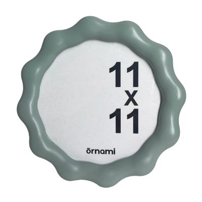 Cadre photo rond ondulé vert 11x 11 cm Ornami