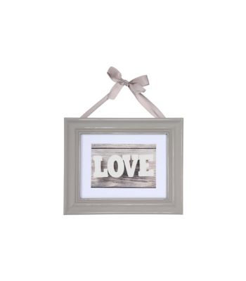 Cadre photo "Ruban" - bois et verre - 17x12 cm - Blanc- Atmosphera