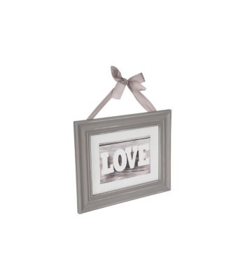 Cadre photo "Ruban" - bois et verre - 17x12 cm - Blanc- Atmosphera