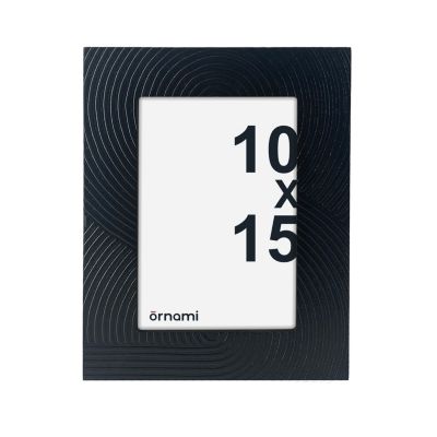 Cadre photo stries noires 10 x 15 cm Ornami