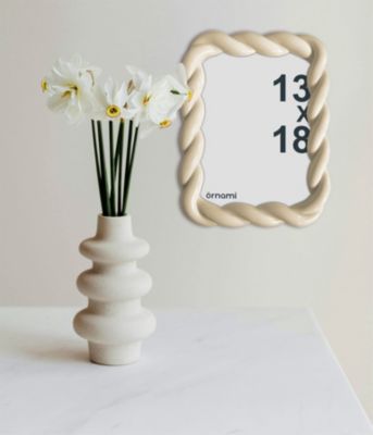 Cadre photo torsadé beige écru 13 x 18 cm Ornami