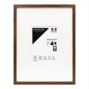 Cadre photo wild ébène 30x40 cm avec passe-partout 15x20 cm Fabriqué en France