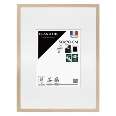 Cadre photo wild brut 50x70 cm avec passe-partout 30x40 cm Fabriqué en France
