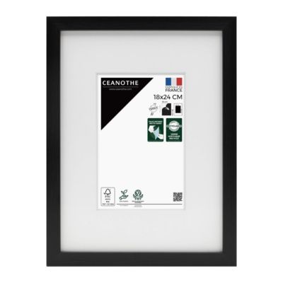 Cadre photo wild noir 18x24 cm avec passe-partout 10x15 cm Fabriqué en France