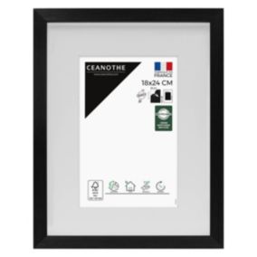 Cadre photo wild noir 18x24 cm avec passe-partout 10x15 cm Fabriqué en France