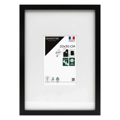 Cadre photo wild noir 20x30/a4 cm avec passe-partout 18x24 cm Fabriqué en France