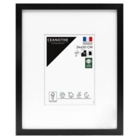 Cadre photo wild noir 24x30 cm avec passe-partout 13x18 cm Fabriqué en France