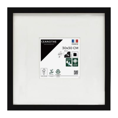 Cadre photo wild noir 30x30 cm avec passe-partout 13x13 cm Fabriqué en France