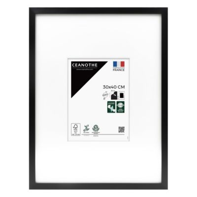Cadre photo wild noir 30x40 cm avec passe-partout 15x20 cm Fabriqué en France