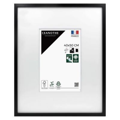 Cadre photo wild noir 40x50 cm avec passe-partout 20x30 cm Fabriqué en France