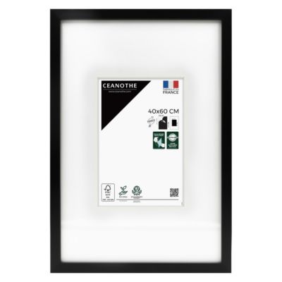 Cadre photo wild noir 40x60 cm avec passe-partout 20x30 cm Fabriqué en France