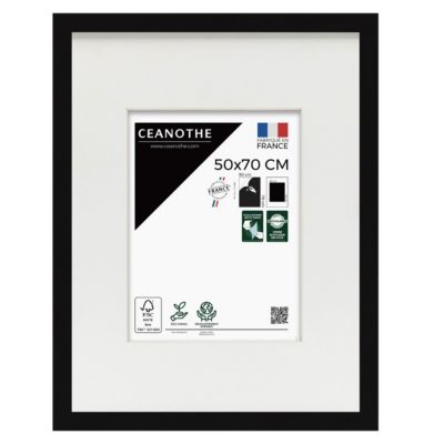 Cadre photo wild noir 50x70 cm avec passe-partout 30x40 cm Fabriqué en France