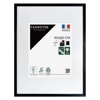 Cadre photo wild noir 60x80 cm avec passe-partout 40x50 cm Fabriqué en France