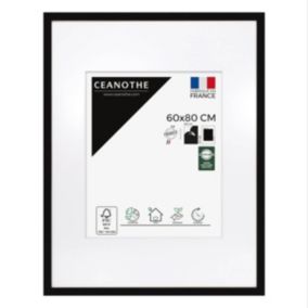 Cadre photo wild noir 60x80 cm avec passe-partout 40x50 cm Fabriqué en France