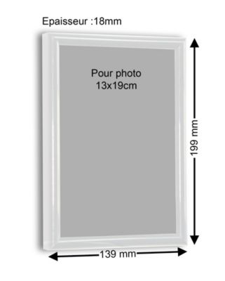 Cadre plastique gallery Ariane Home blanc l.13 x H.19 cm